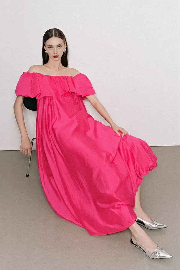 Robe Weitese à épaules dénudées, plissée, longueur au sol, longue, sans manches, élégante, ligne A, dos nu, robe de bal